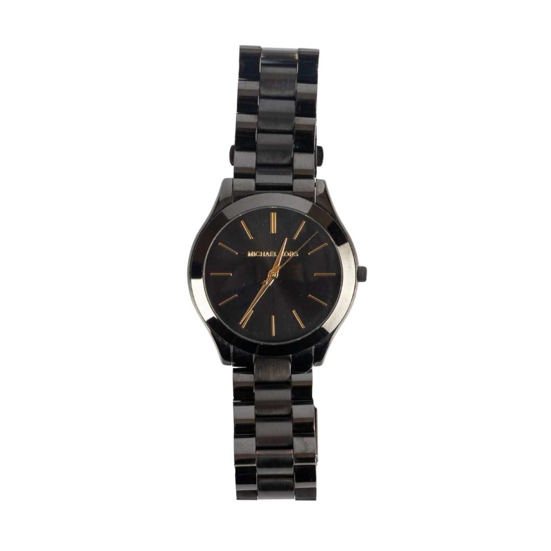 Michael Kors Slim Runway Black-Tone Watch