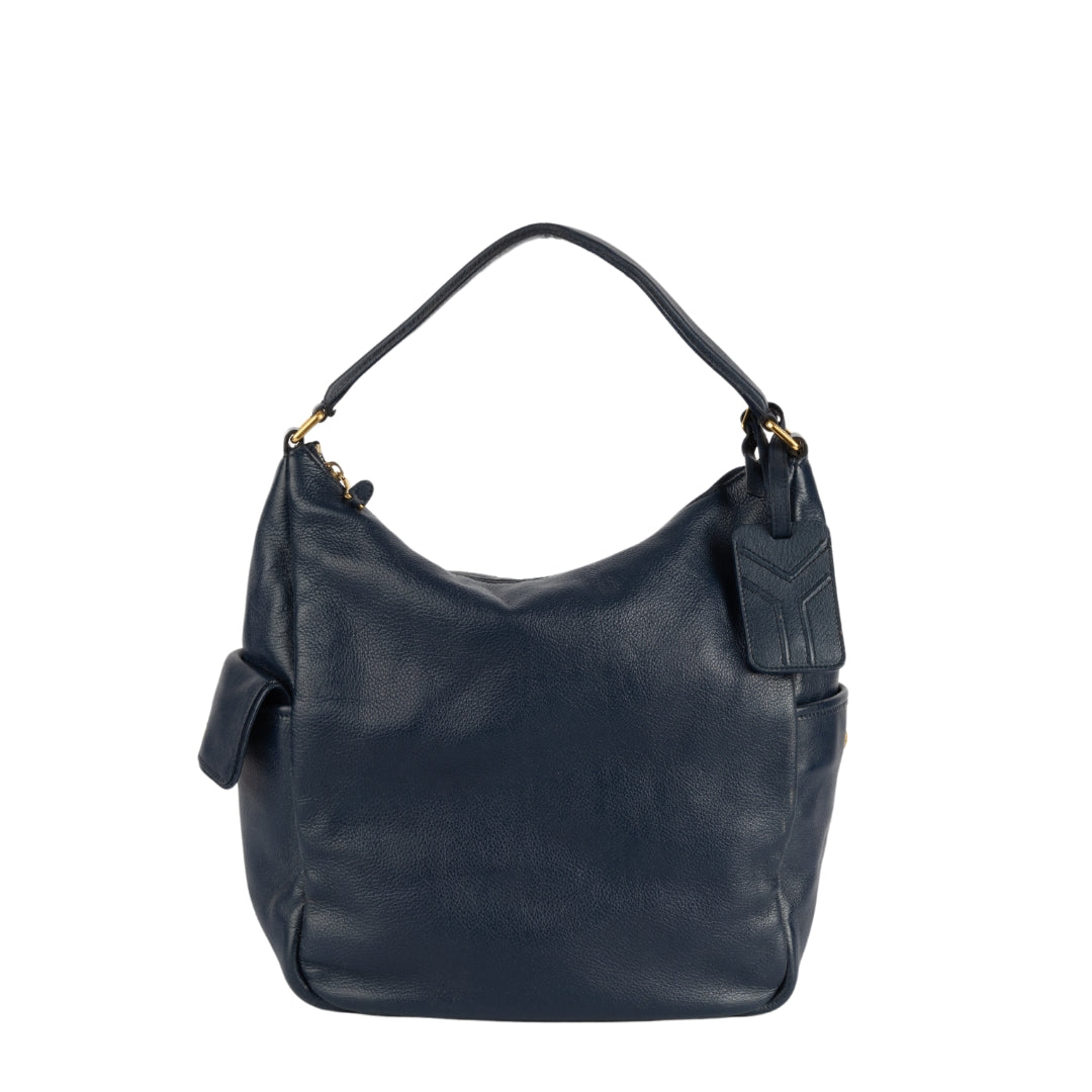 Yves Saint Laurent Blue Leather Hobo Bag