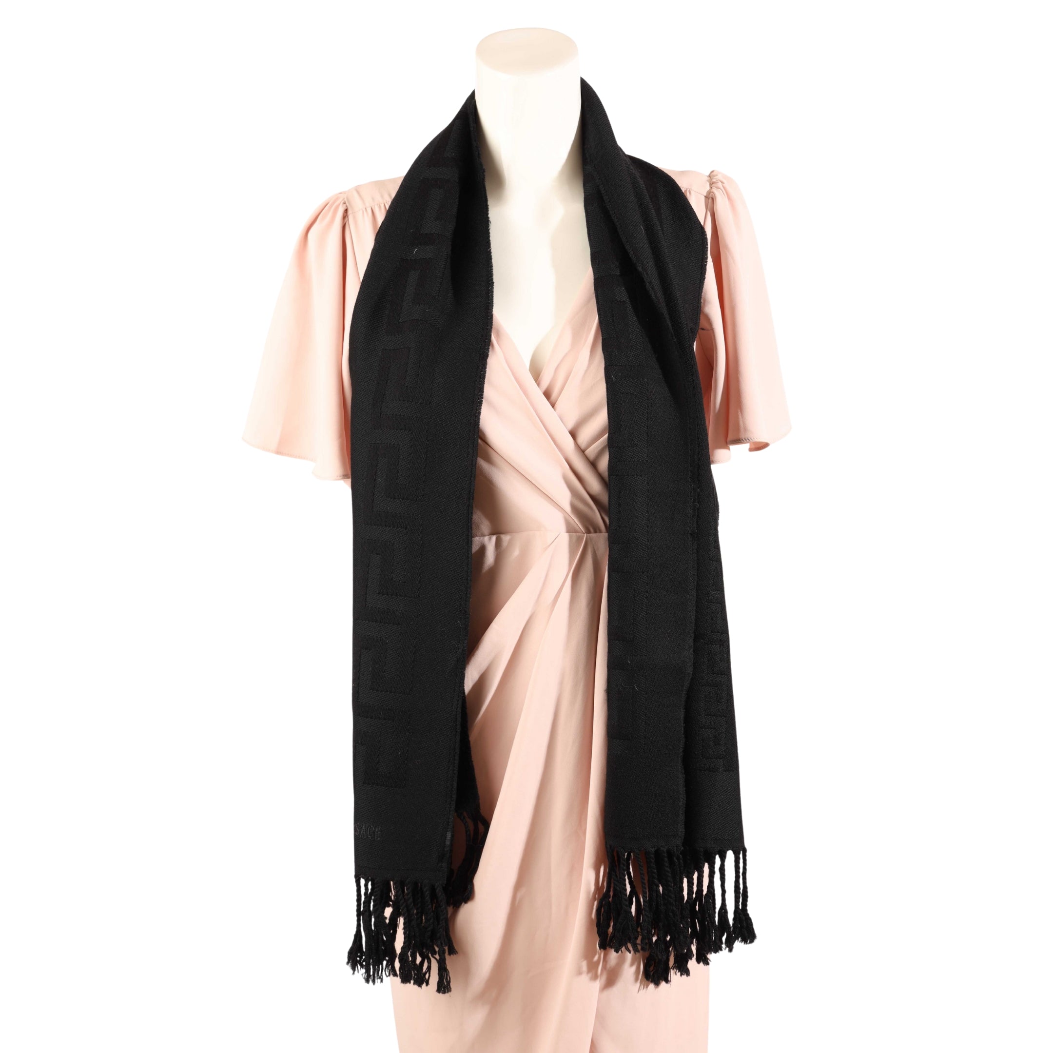 Versace Black Silk Scarf