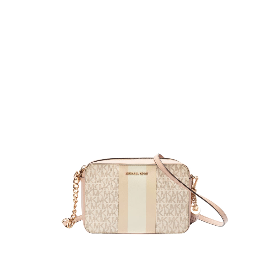 Michael Kors Ginny Medium Logo Stripe Crossbody Bag