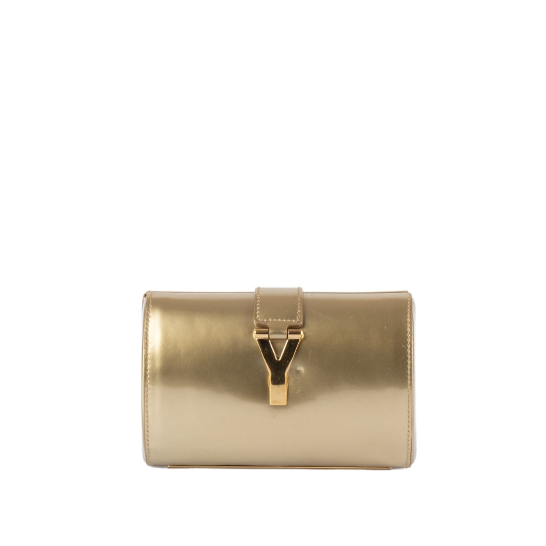 Saint Laurent Gold Coated Y-Ligne Clutch