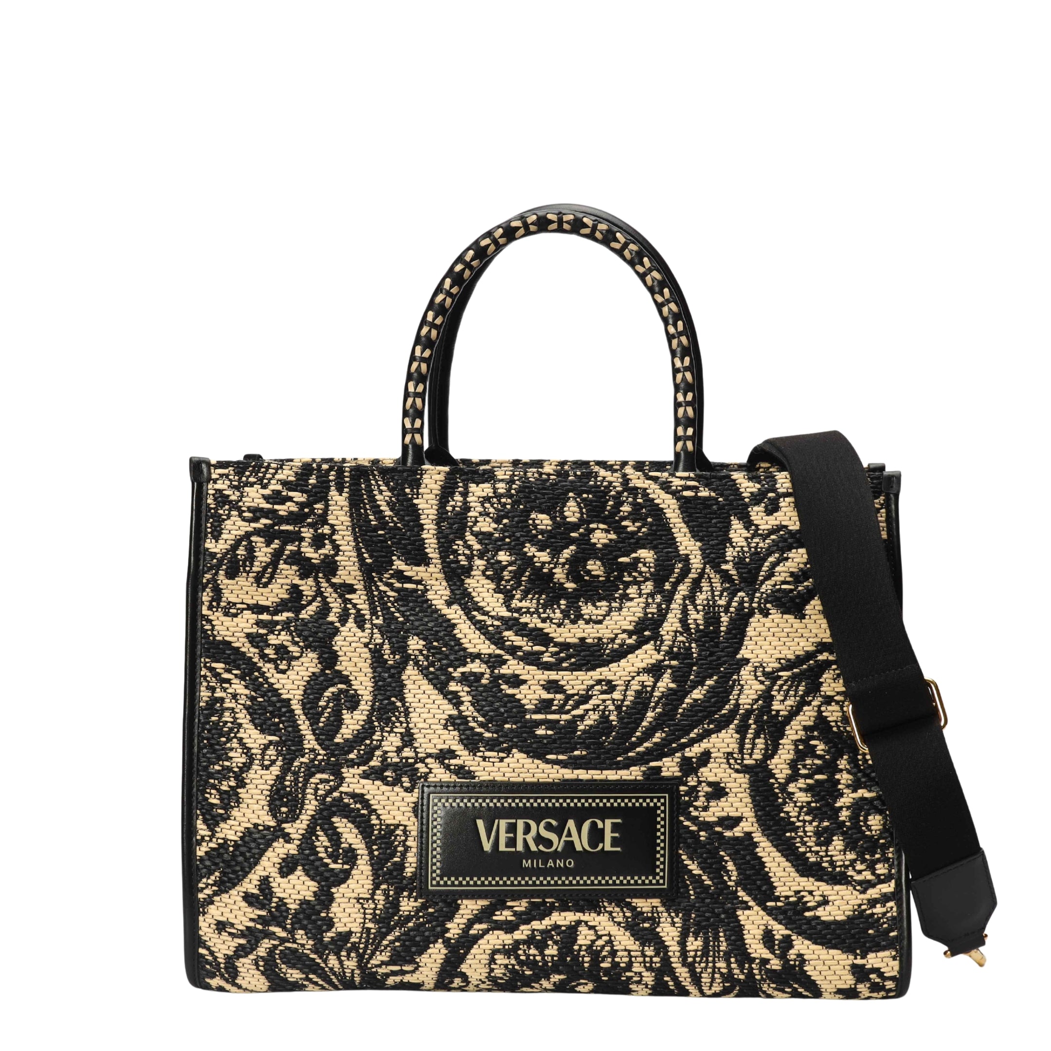 Versace Barocco Athena Raffia Tote