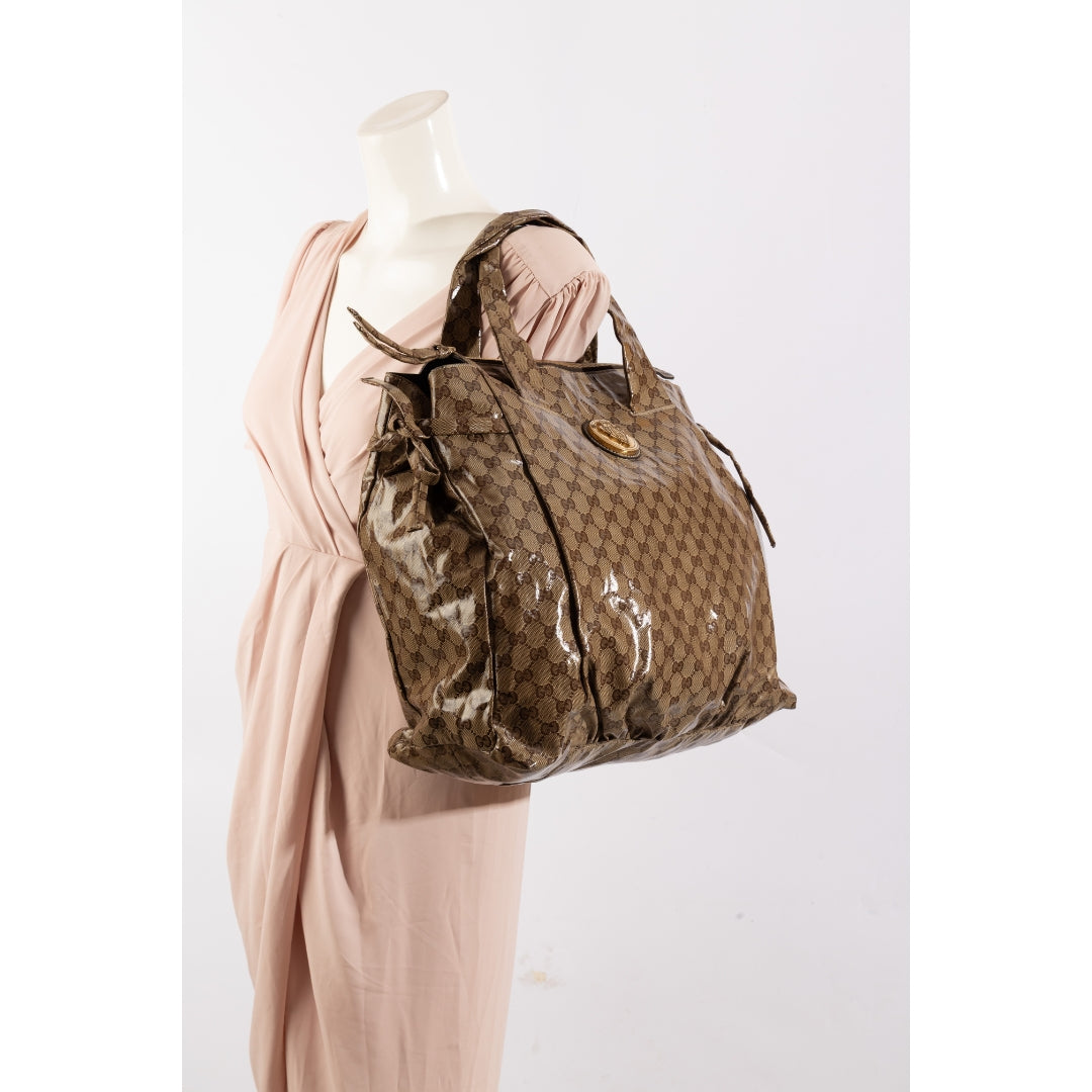 Gucci GG Crystal Coated Canvas Large Hysteria Tote
