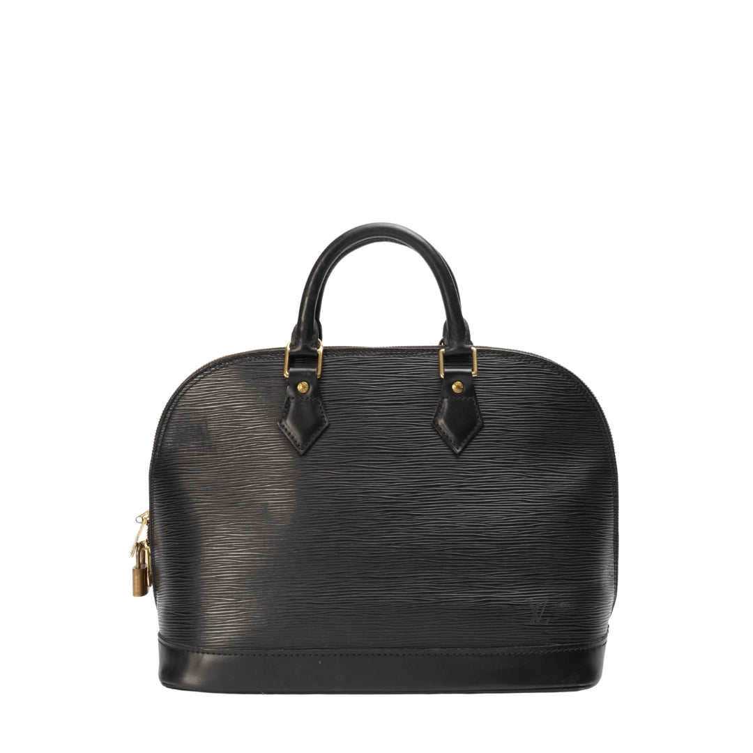 Louis Vuitton Black Epi Alma Satchel