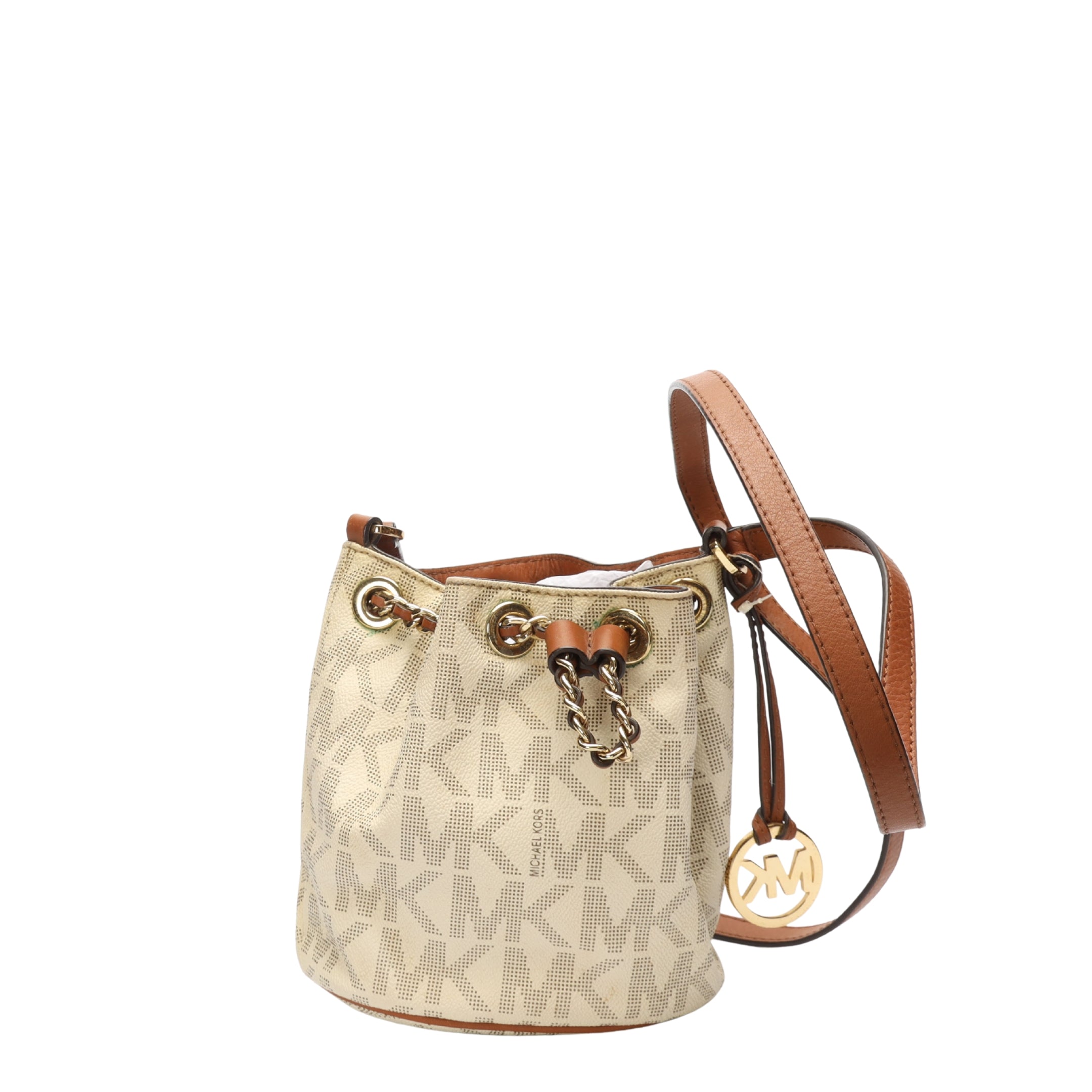 Michael Kors Vanilla Logo Bucket Crossbody Bag
