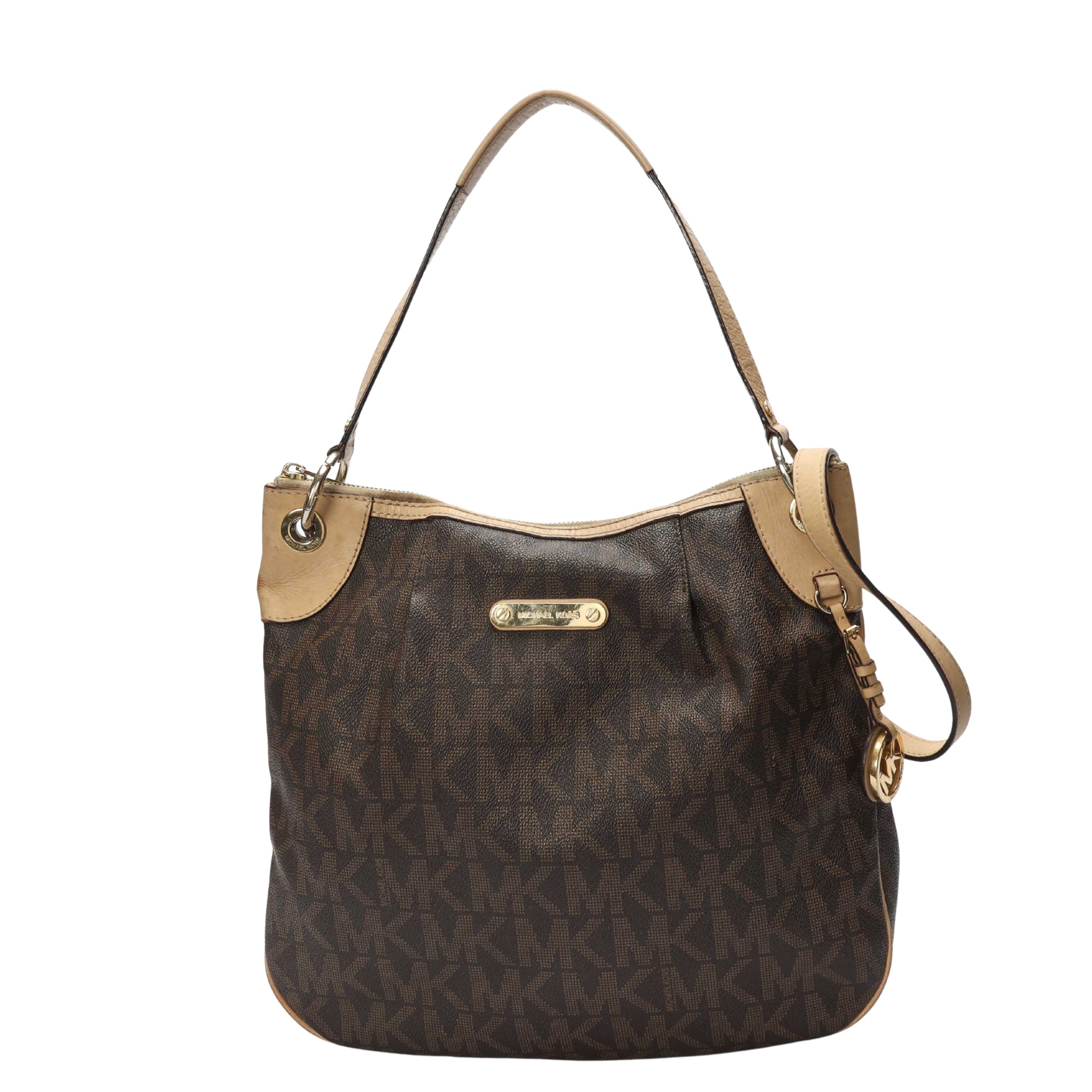 Michael Kors Jet Set Signature Logo Trim Hobo Bag