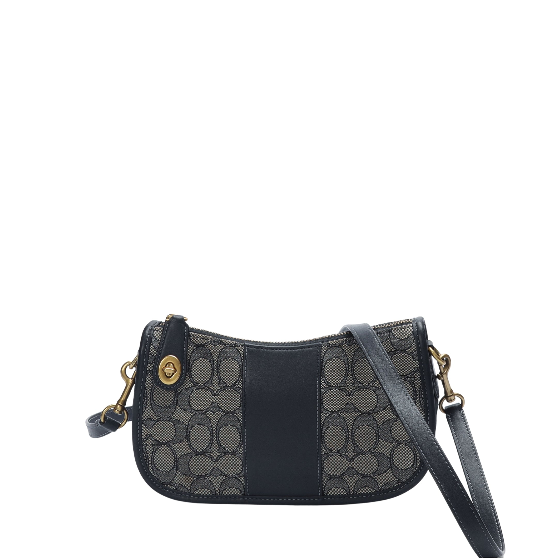 Coach Swinger Signature Jacquard Navy Crossbody Bag