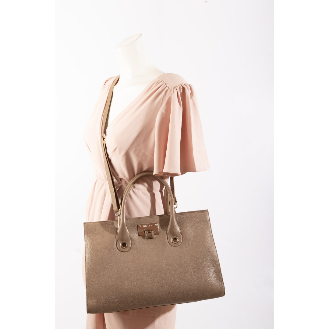 Jimmy Choo Beige Riley Convertible Tote