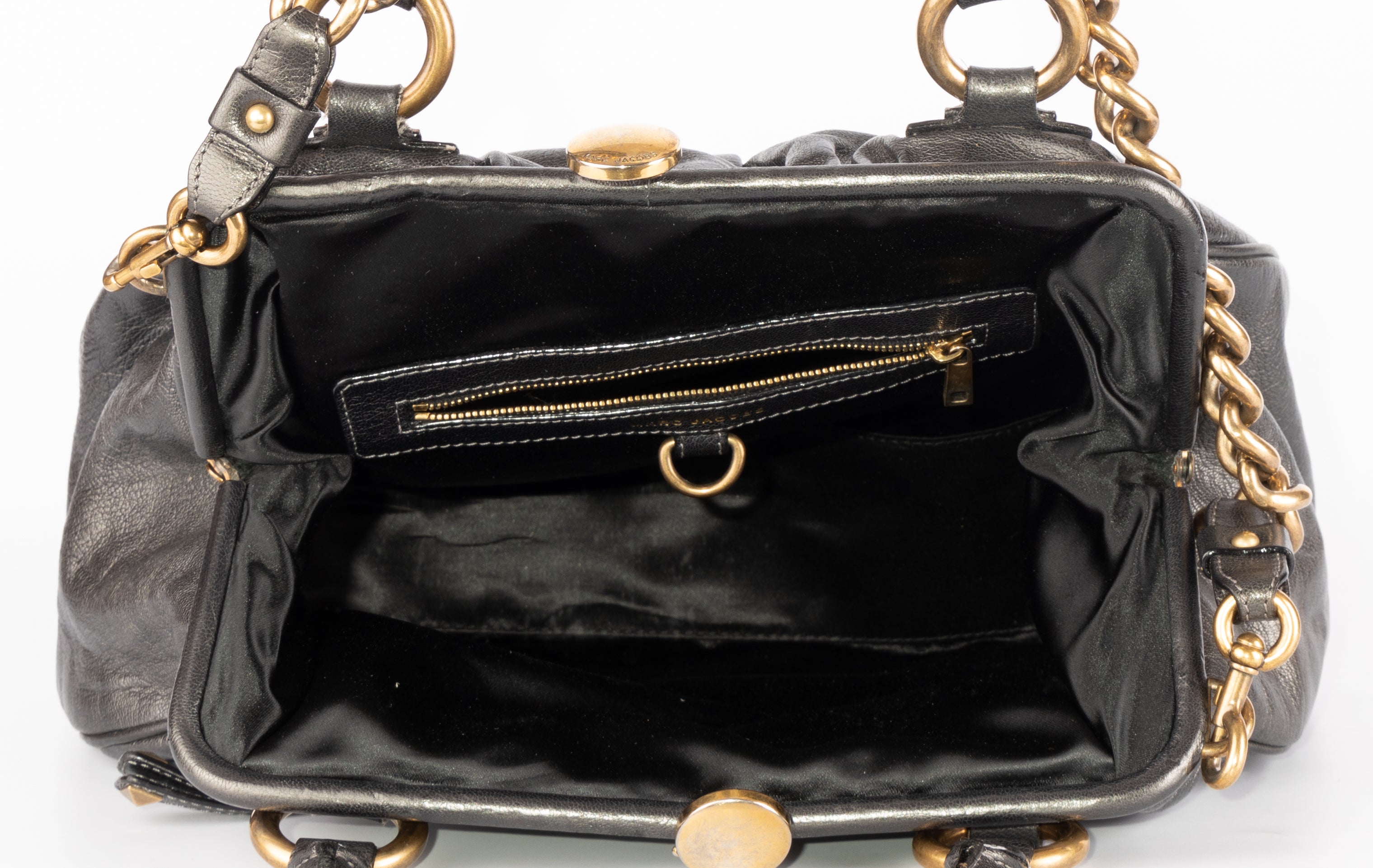 Marc Jacobs Metallic Leather Studded Satchel