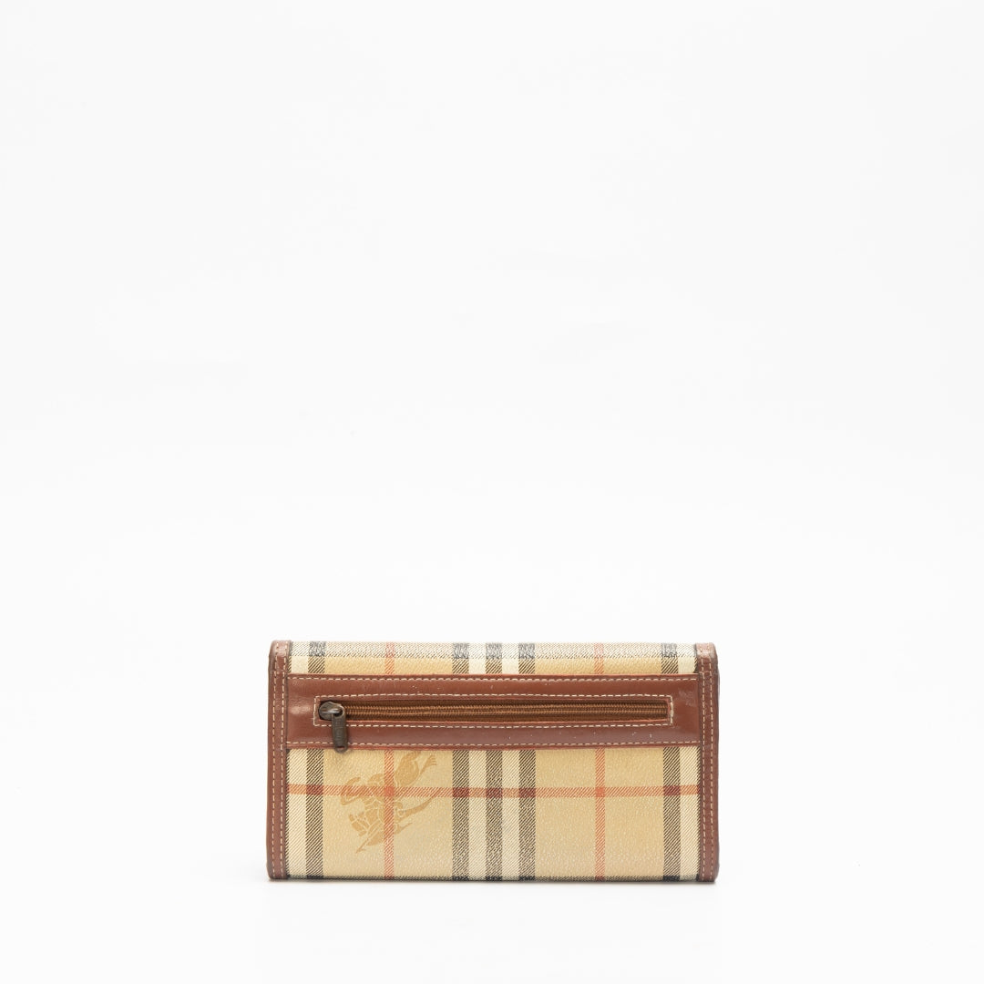 Burberry Plaid Print Continental Wallet