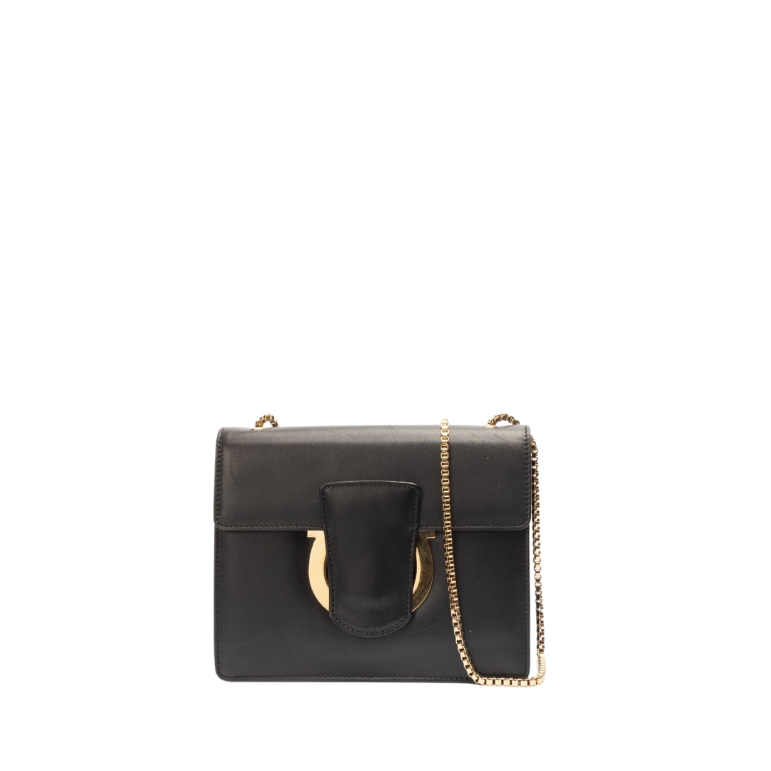 Salvatore Ferragamo Chain Link Leather Crossbody Bag