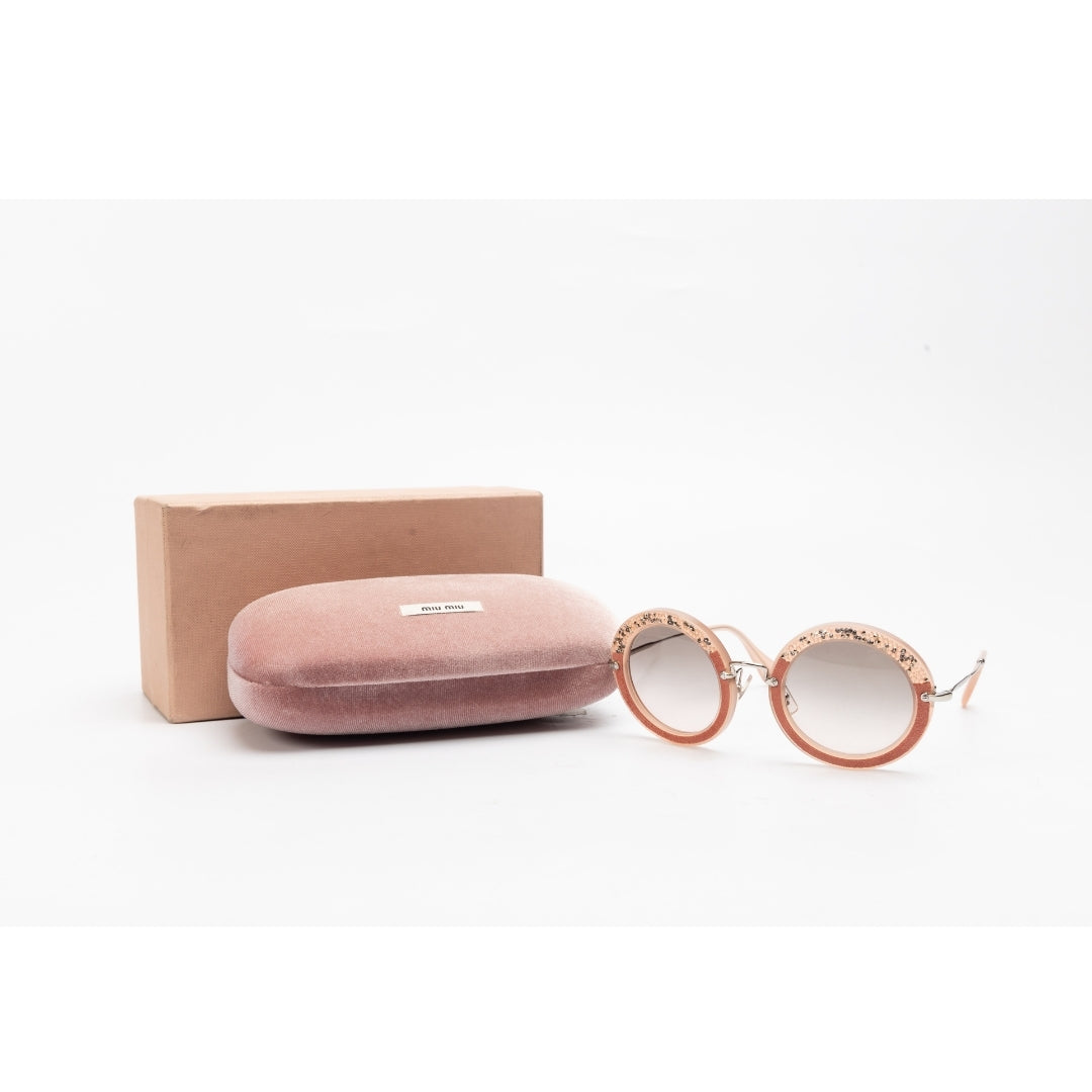 Miu Miu Sparkle Round Sunglasses