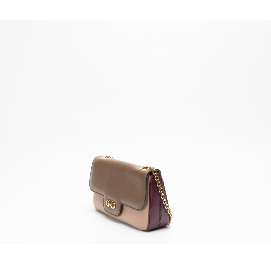 Salvatore Ferragamo Cream Saffiano Leather Rory Shoulder Bag