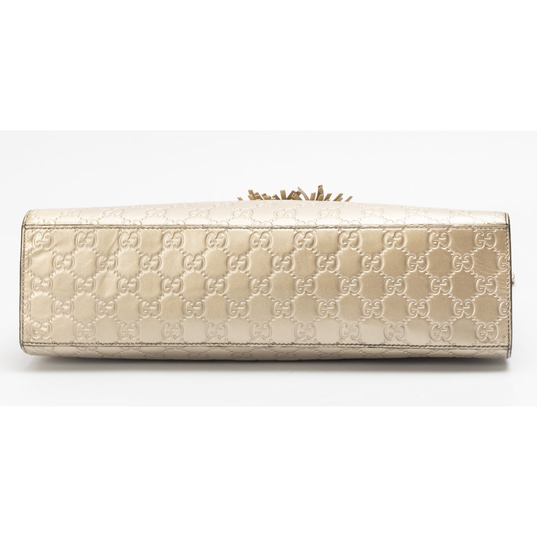 Gucci Guccissima Metallic Gold Emily Large Shoulder Bag