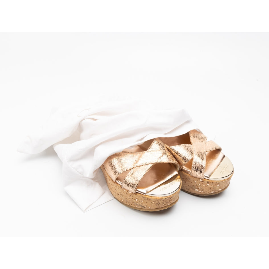 Jimmy Choo Leather Panna Slide Sandals