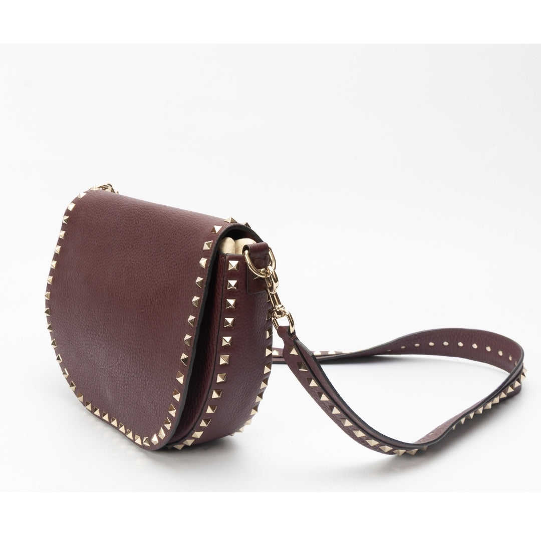 Valentino Rubin Grainy Leather Rockstud Crossbody Bag