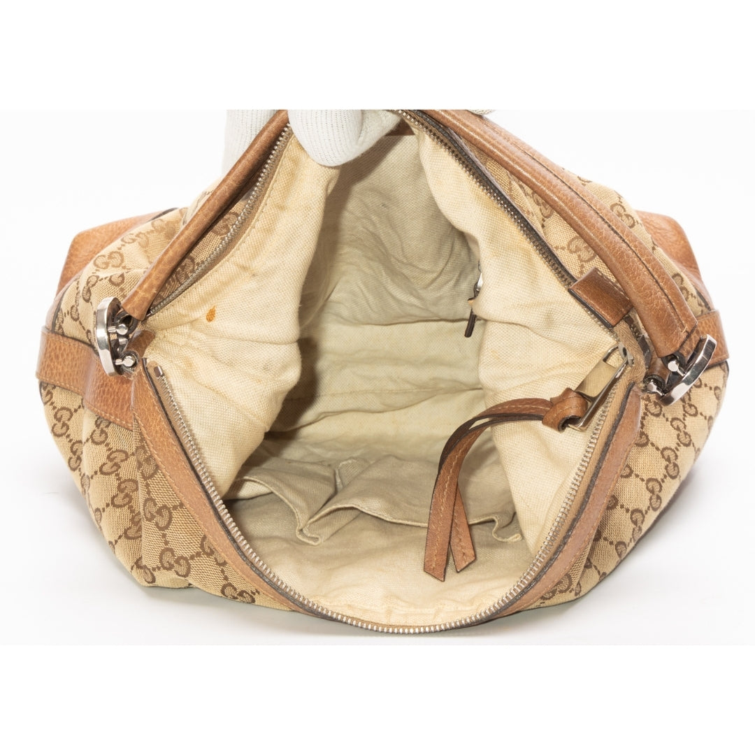 Gucci GG Canvas and Leather Princy Hobo Bag