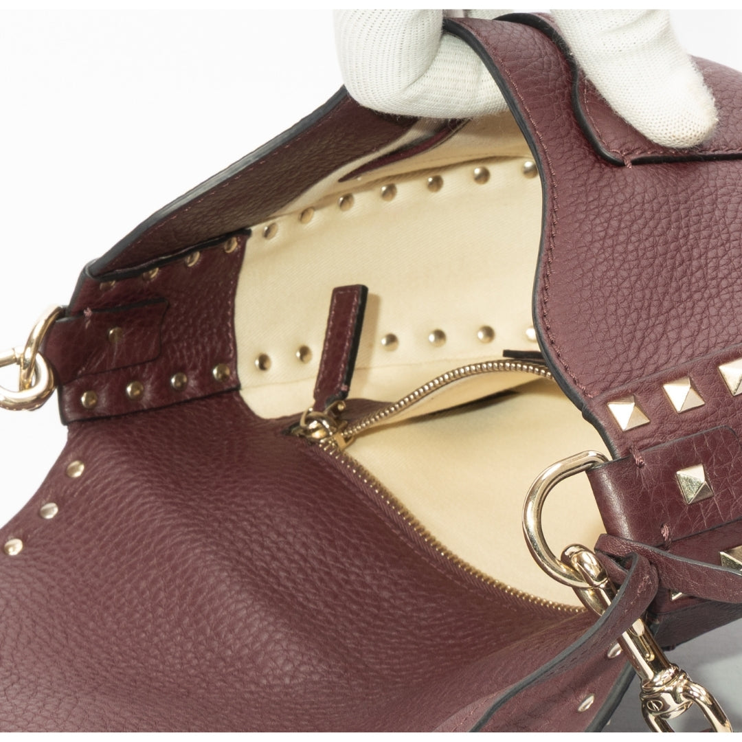 Valentino Rubin Grainy Leather Rockstud Crossbody Bag