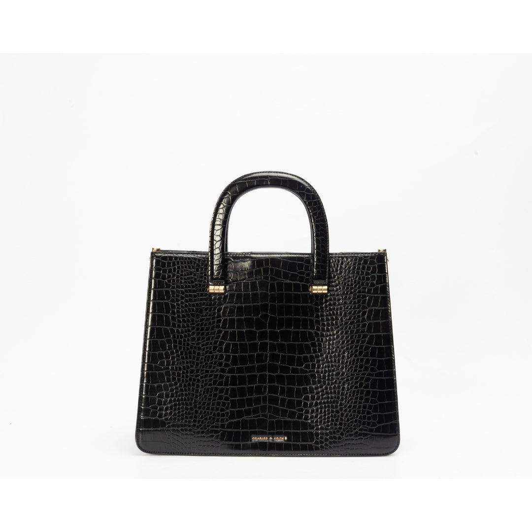 Charles and Keith Croc Effect Structured Medium Tote