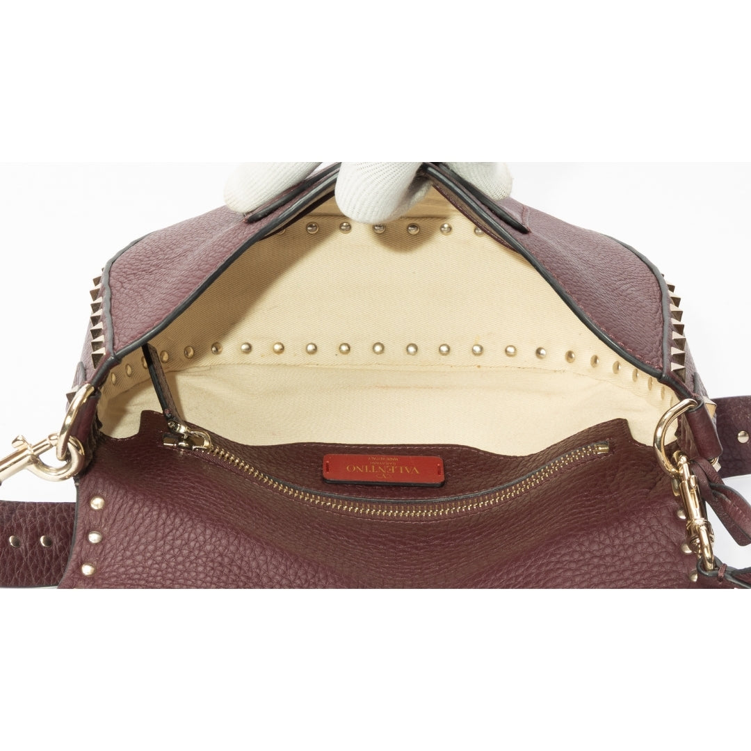 Valentino Rubin Grainy Leather Rockstud Crossbody Bag