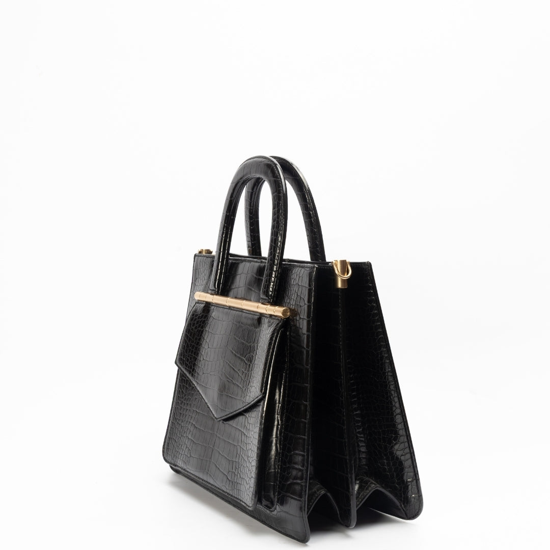 Charles and Keith Croc Effect Structured Medium Tote