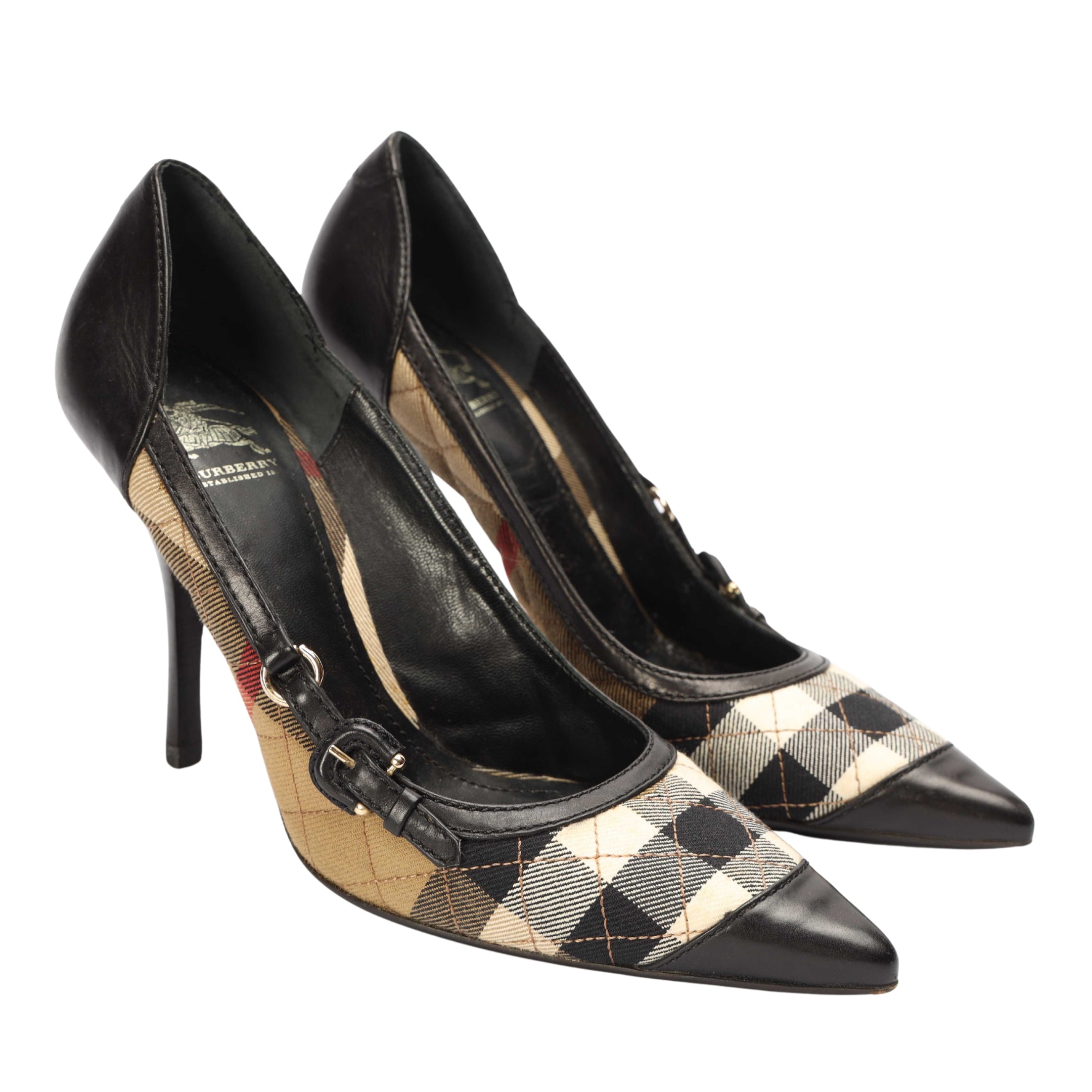 Burberry Check Kitten Heel Pumps