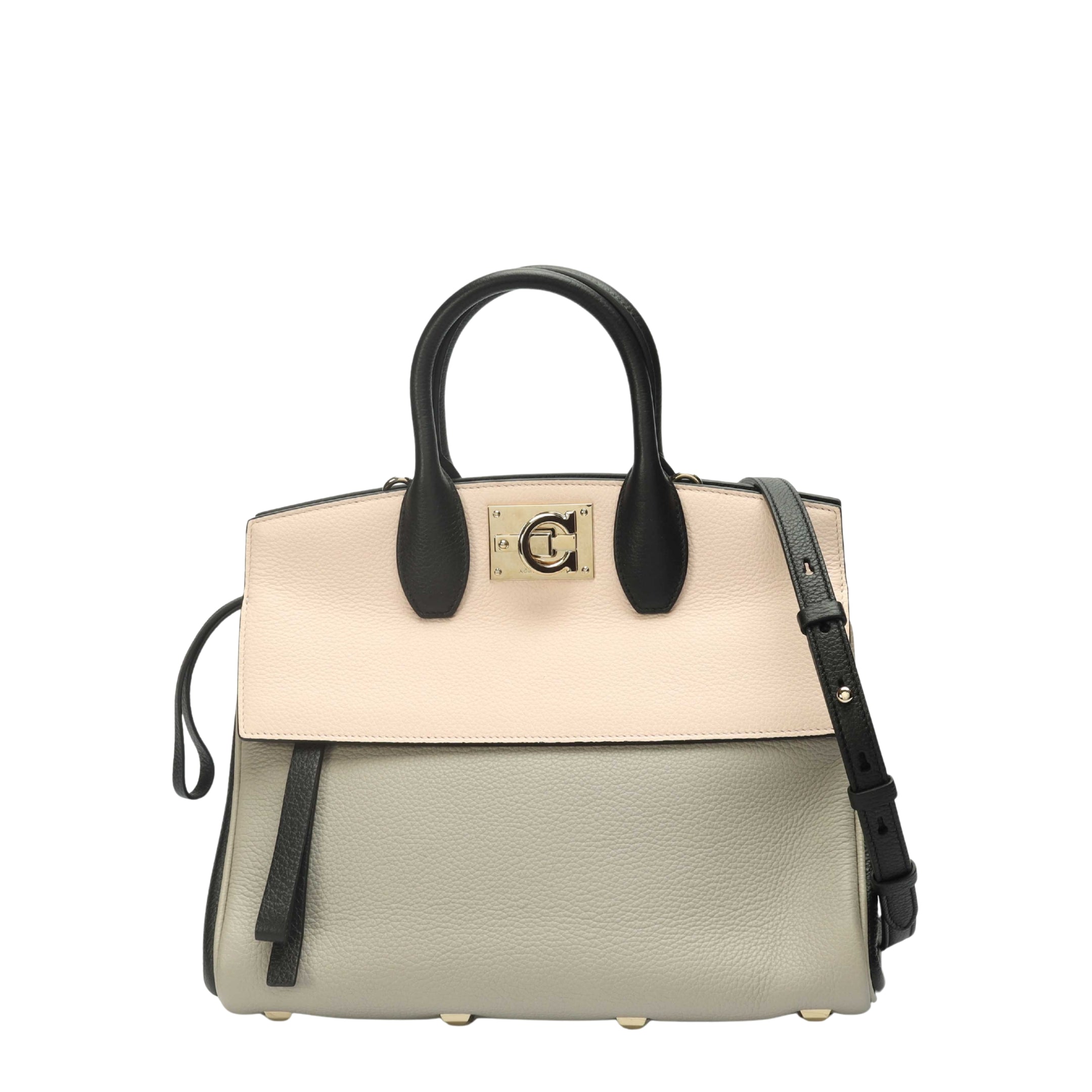 Salvatore Ferragamo Colorblock Studio Top Handle Bag