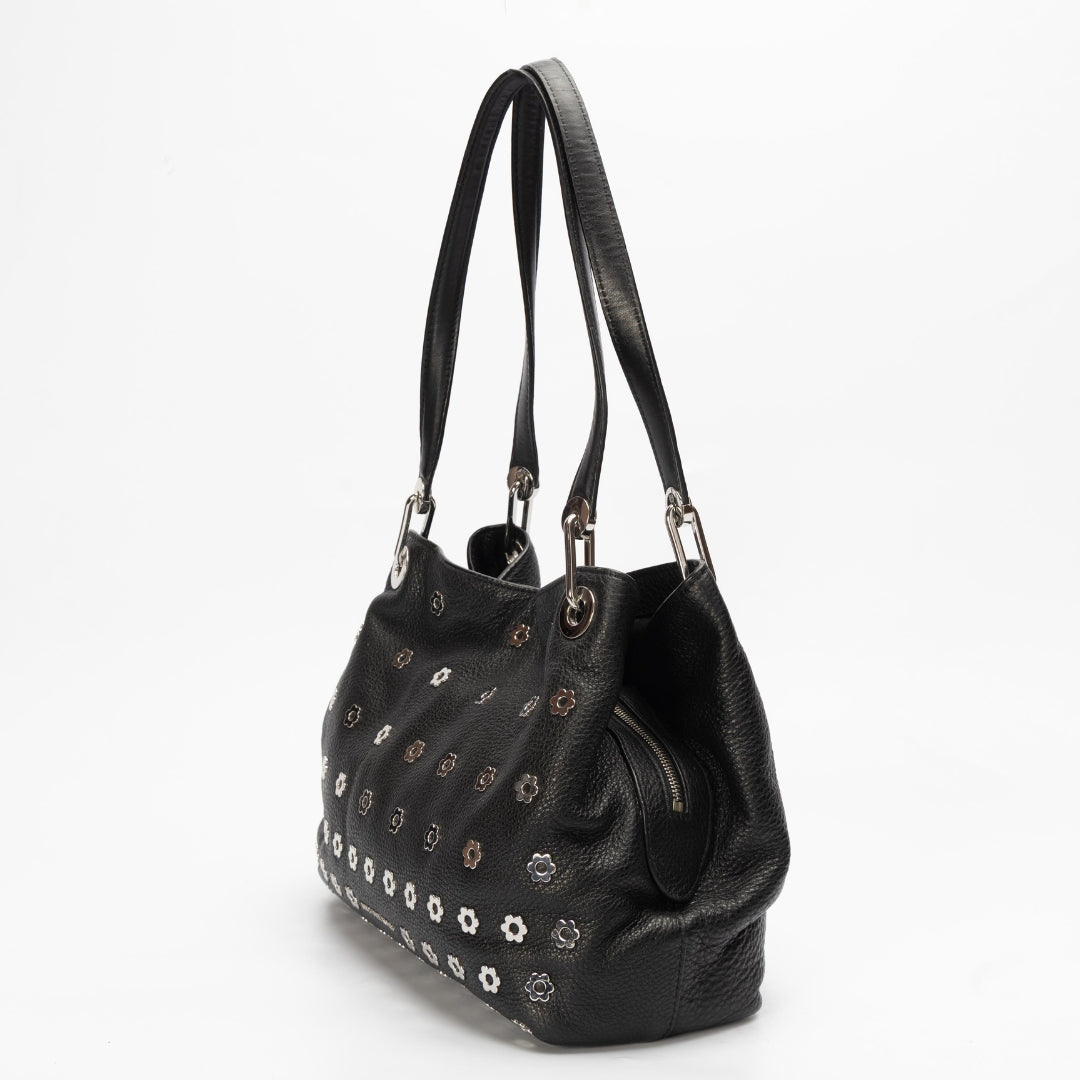 Michael Kors Raven Floral Studded Shoulder Bag