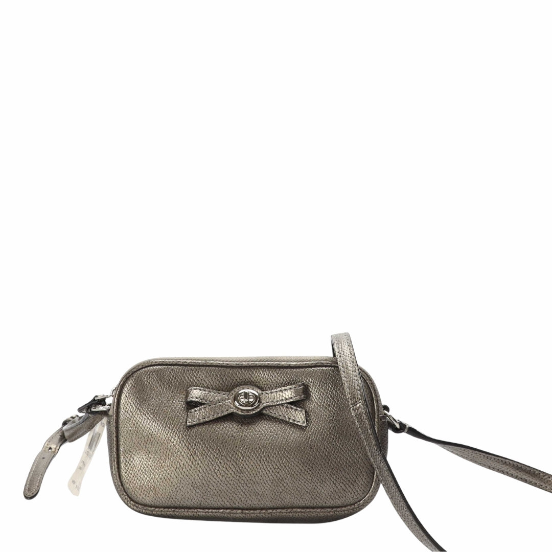 Coach Grey Sadie Turnlock Bow Crossbody Bag