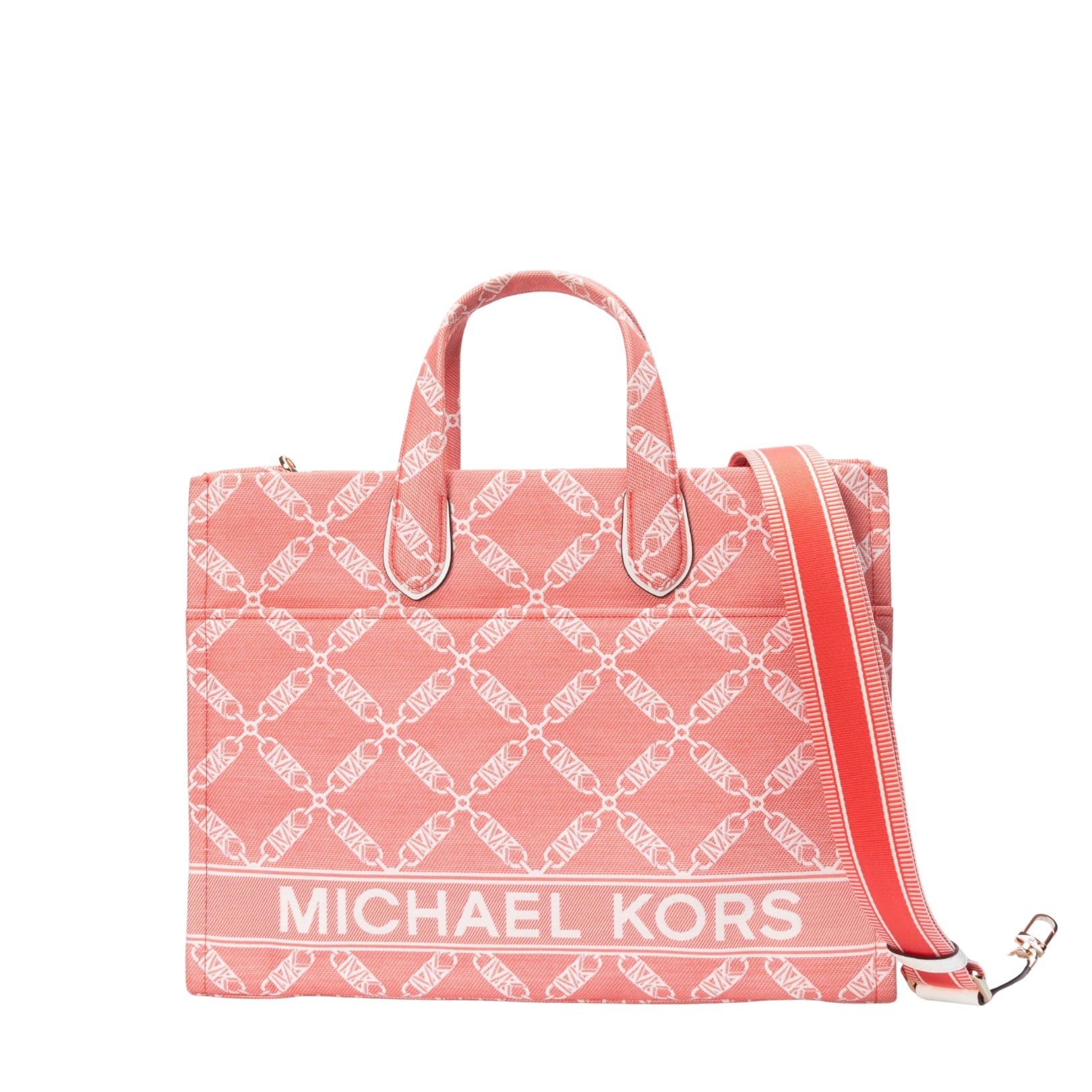 Michael Kors Rose Gigi Empire Logo Jacquard Messenger Bag