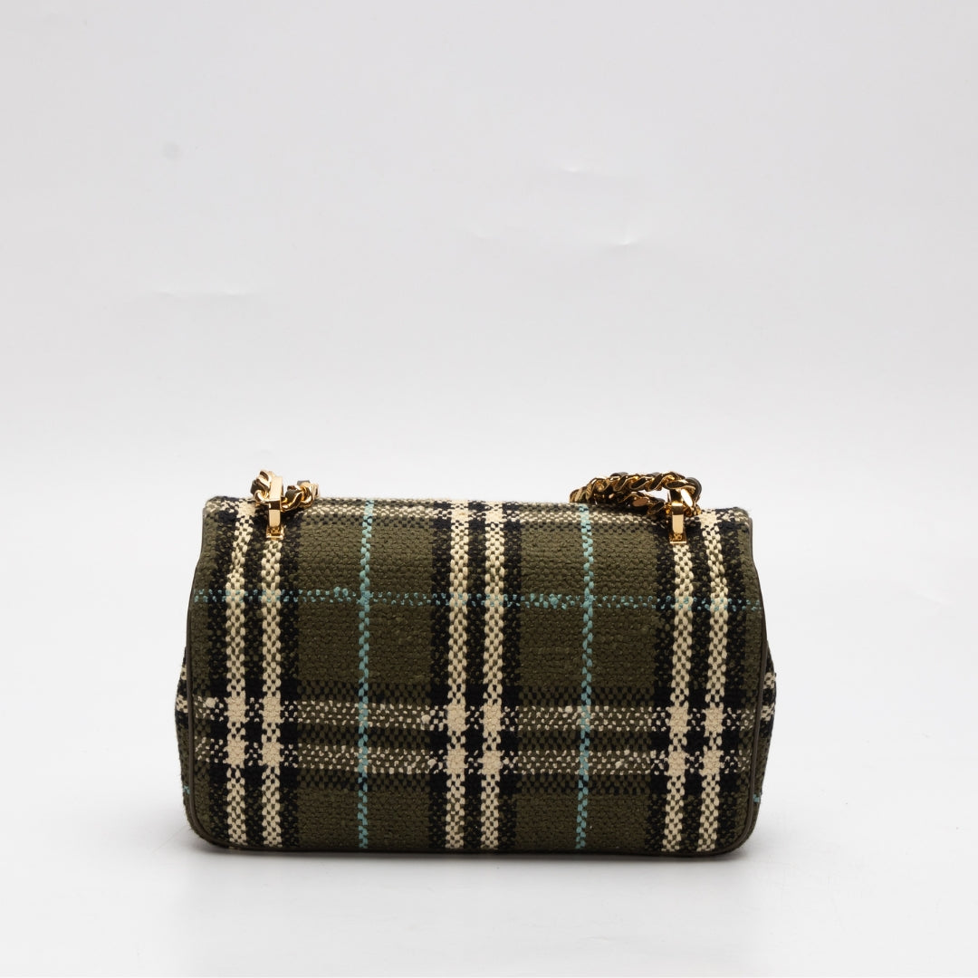 Burberry Lola Boucle Checked Crossbody Bag