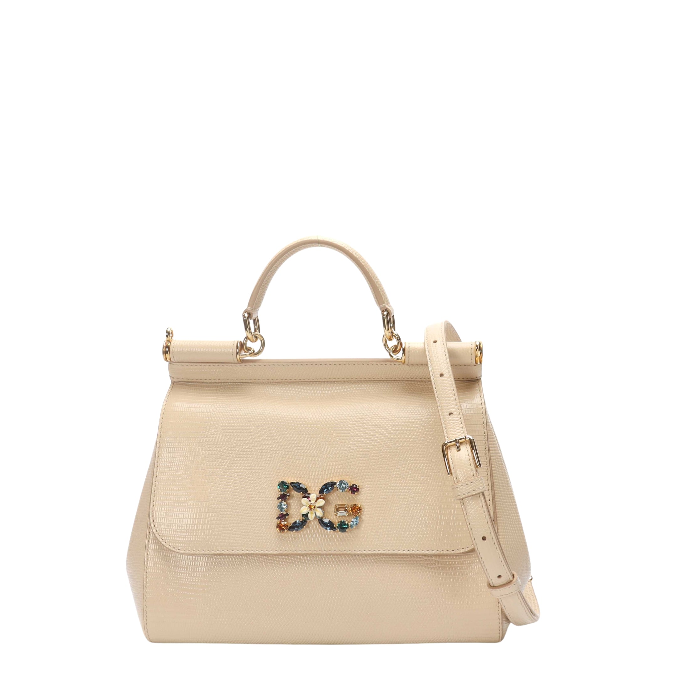Dolce & Gabbana Crystal Logo Sicily Top Handle Bag