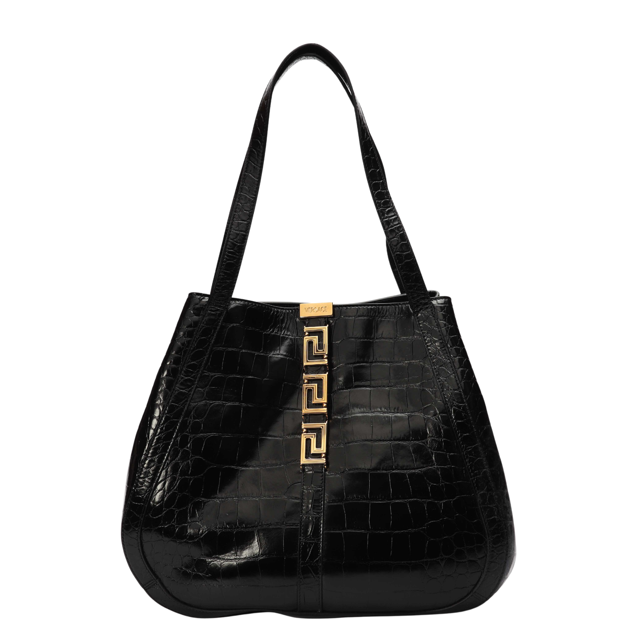 Versace Black Greca Goddess Tote