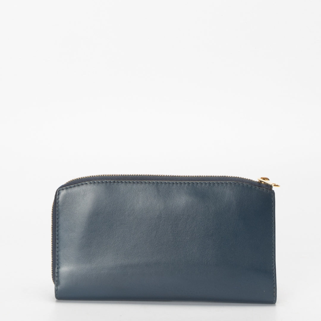 Burberry Blue Leather Continental Wallet