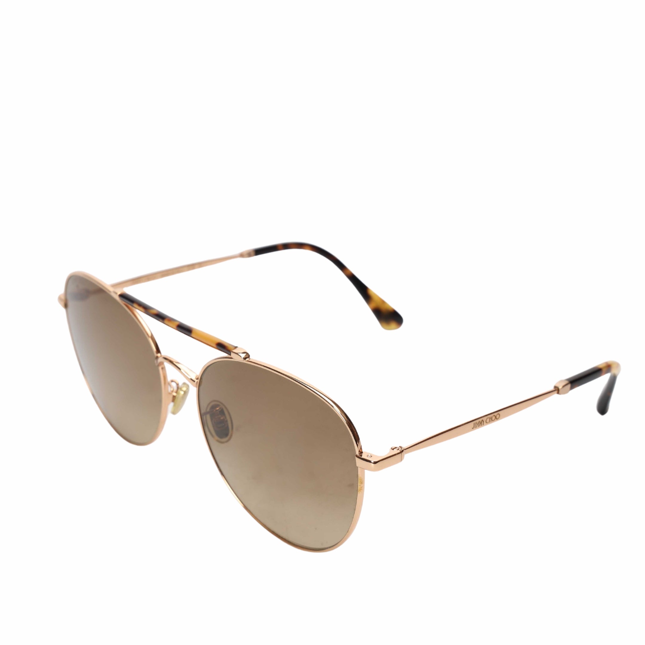 Jimmy Choo Gold Abbie Aviator Sunglasses