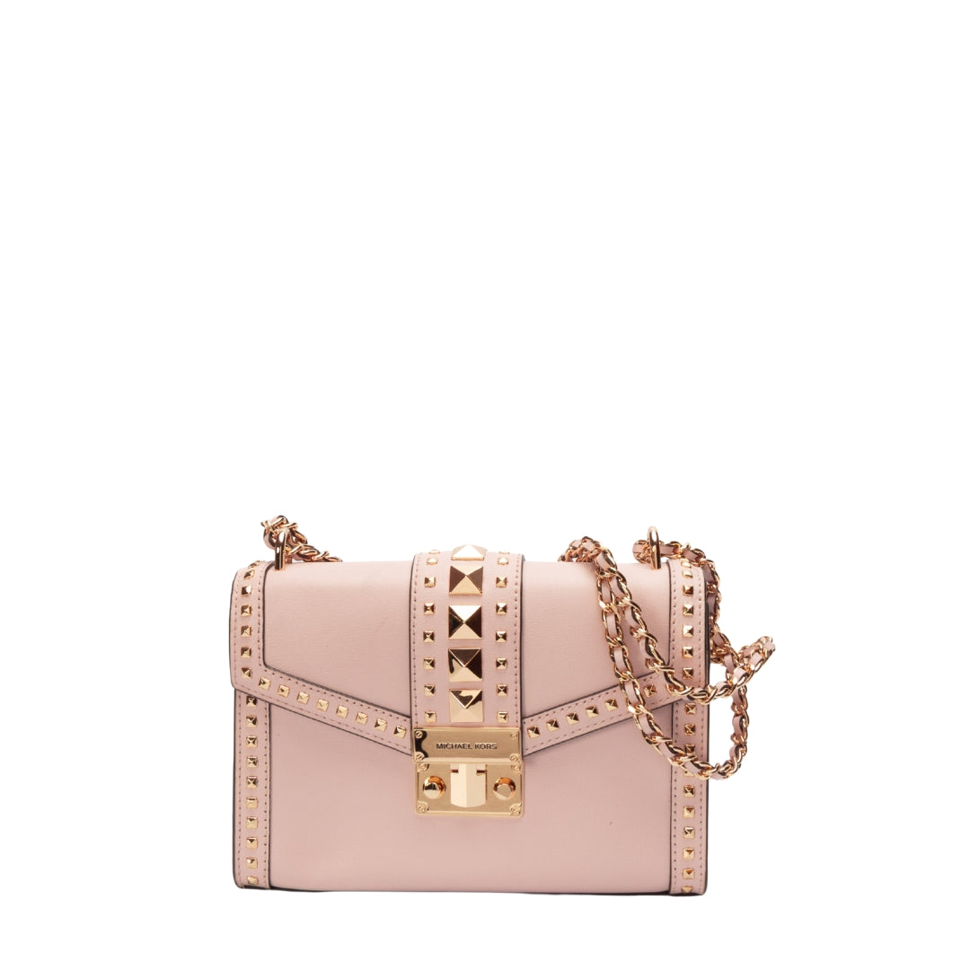 Michael Kors Whitney Studded Pink Shoulder Bag