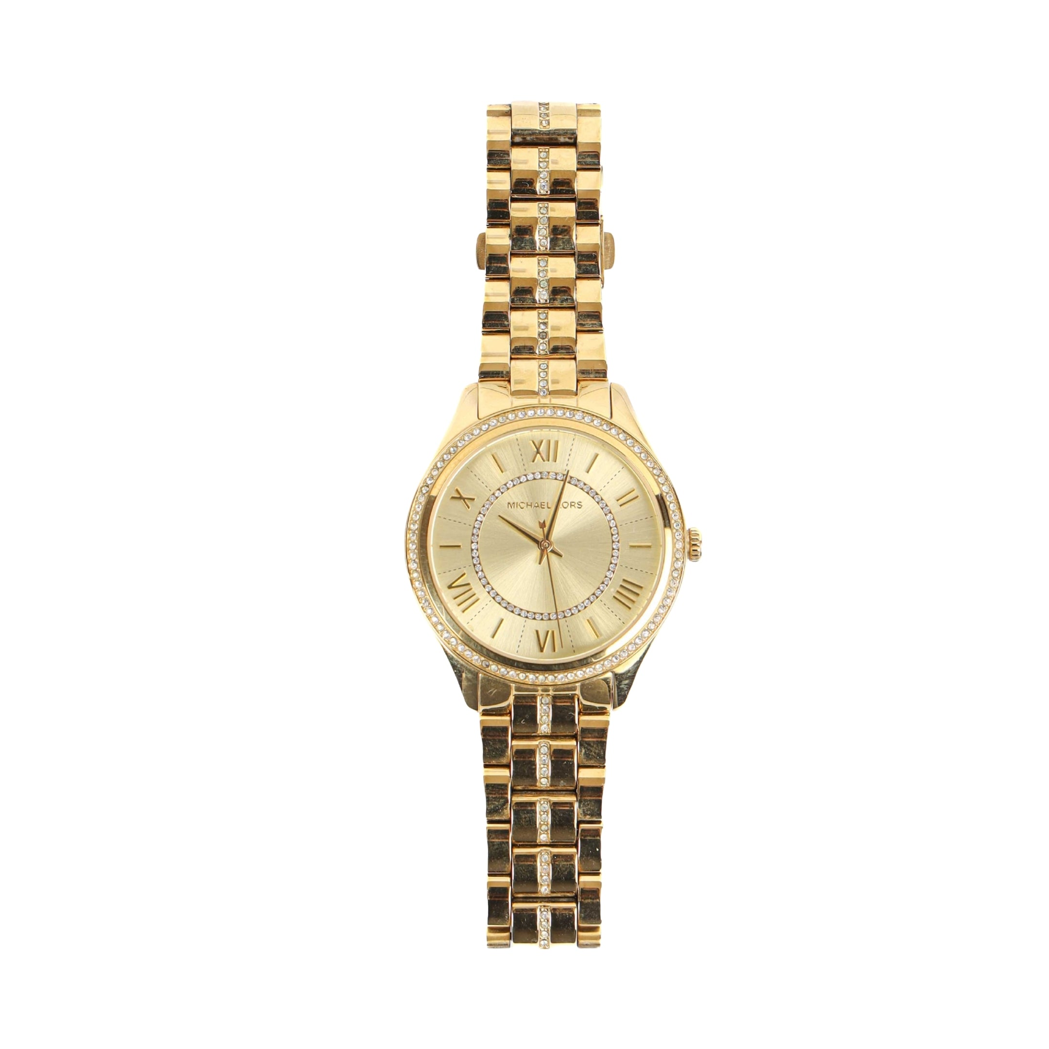 Michael Kors Gold Tone Crystal Pave Lauryn Watch
