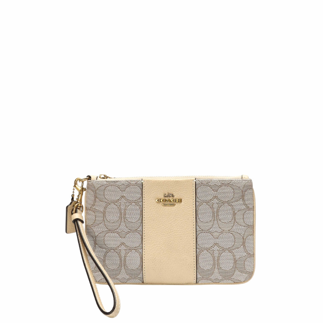 Coach Signature Jacquard Wristlet