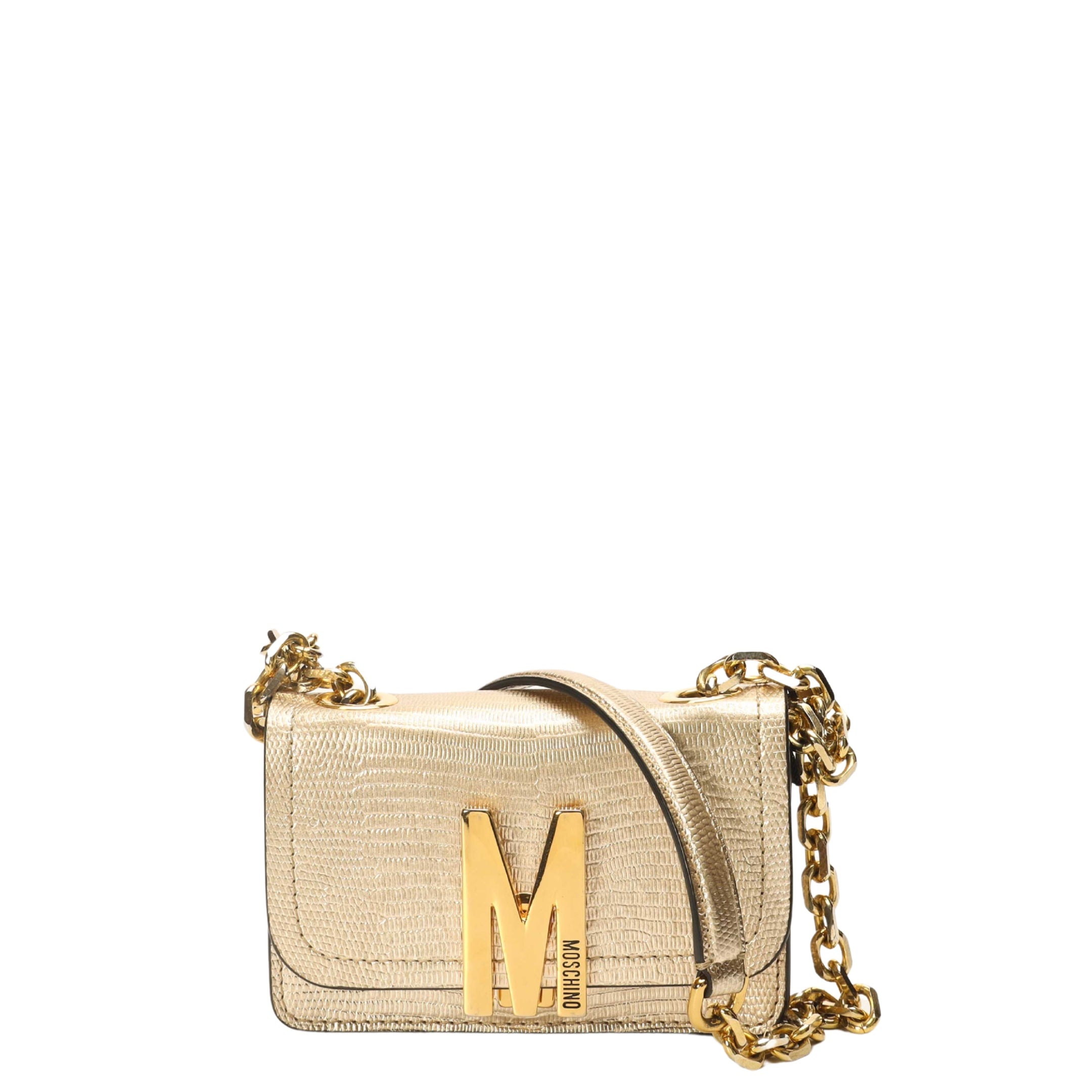Moschino Logo Metallic Crossbody Bag