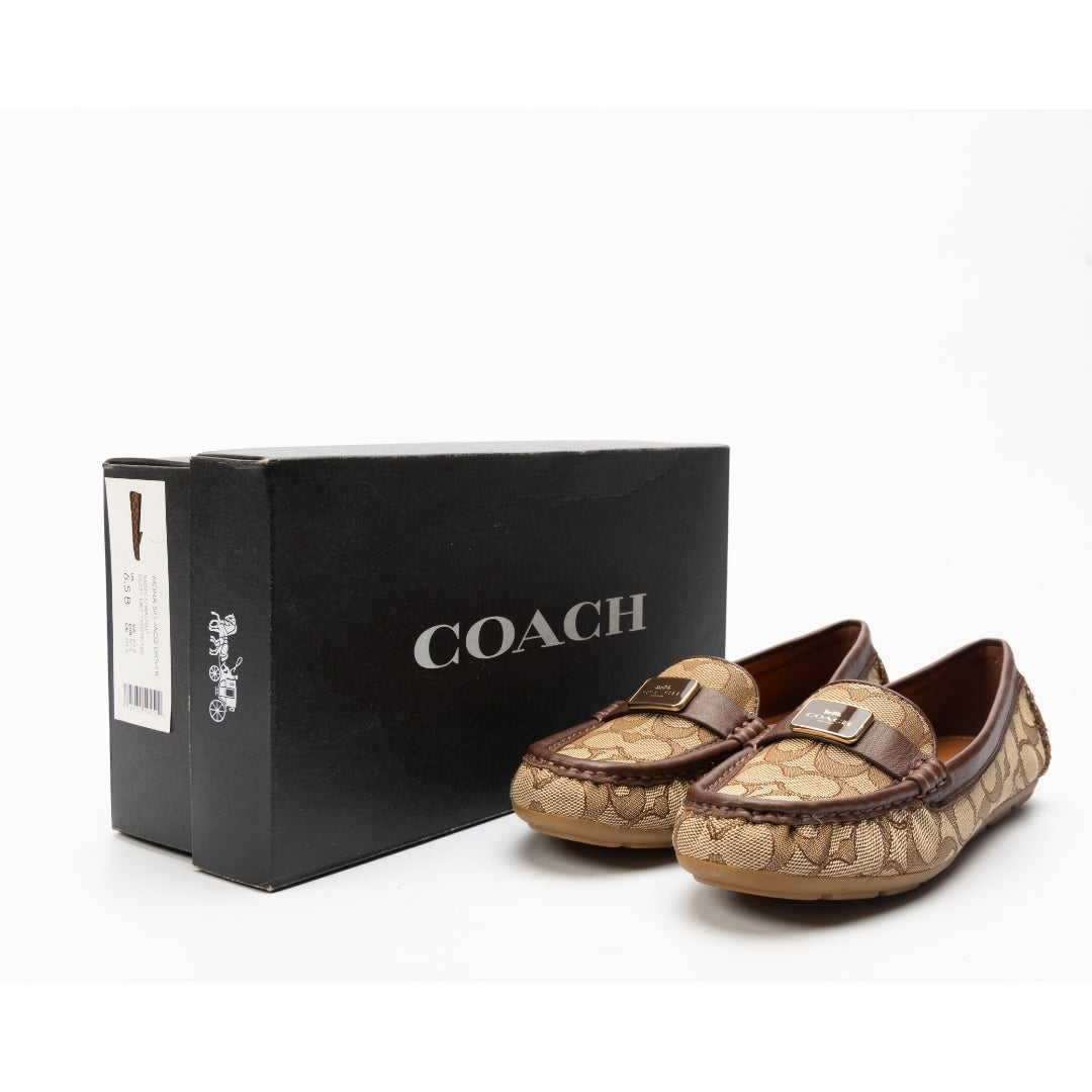 Coach Mona Driver In Signature Jacquard Loafers