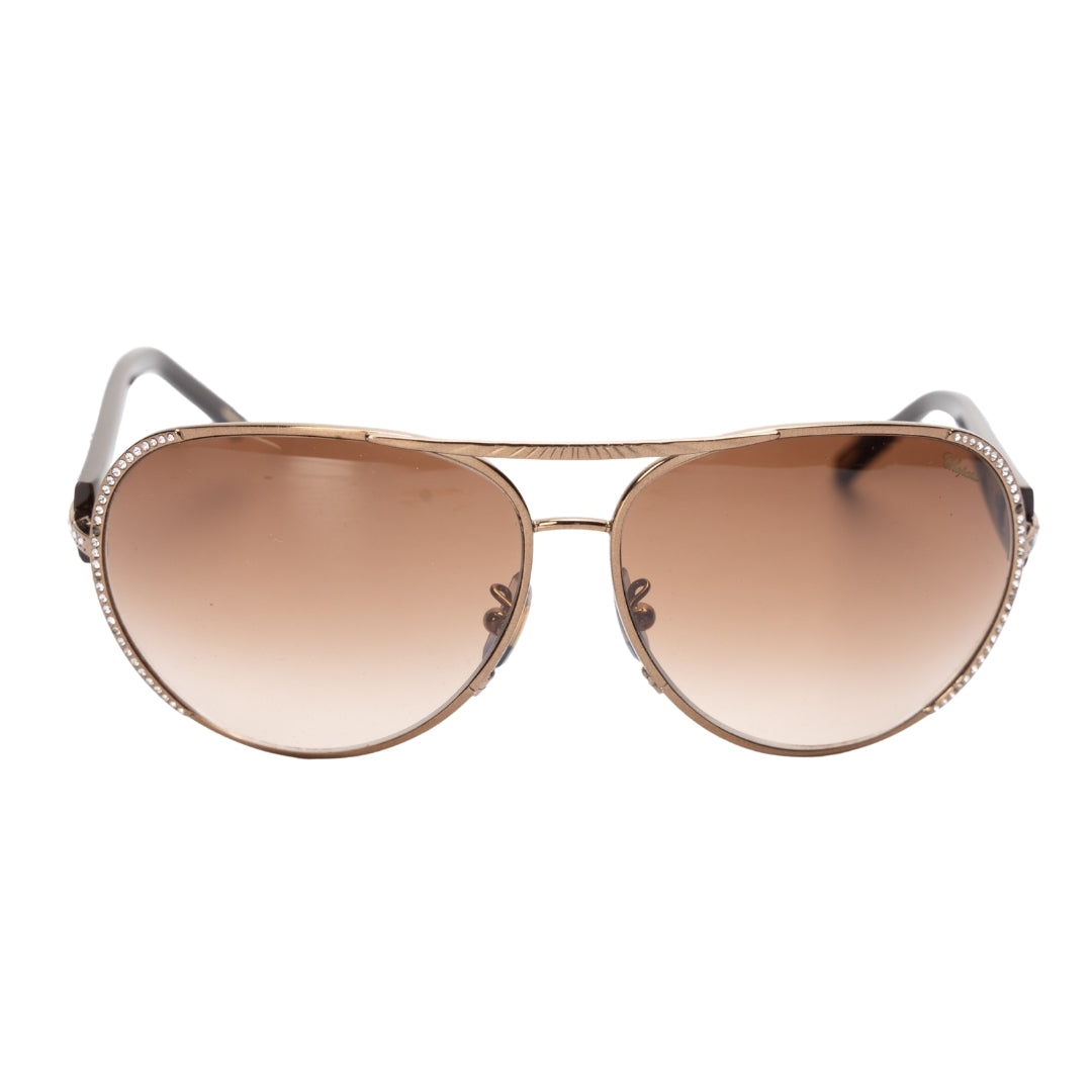 Chopard Burgundy Embellished Aviator Sunglasses