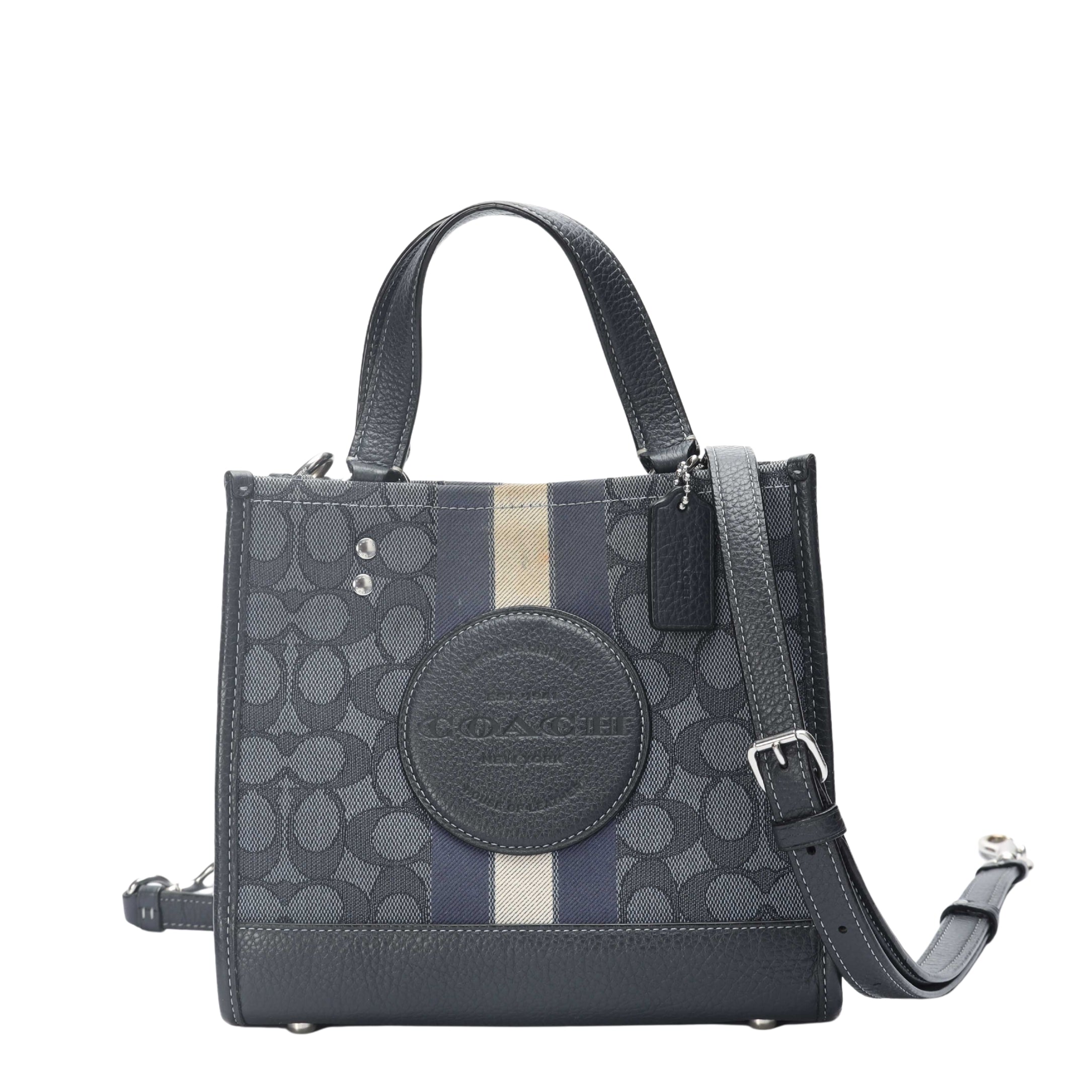 Coach Navy Dempsey Logo Mini Tote
