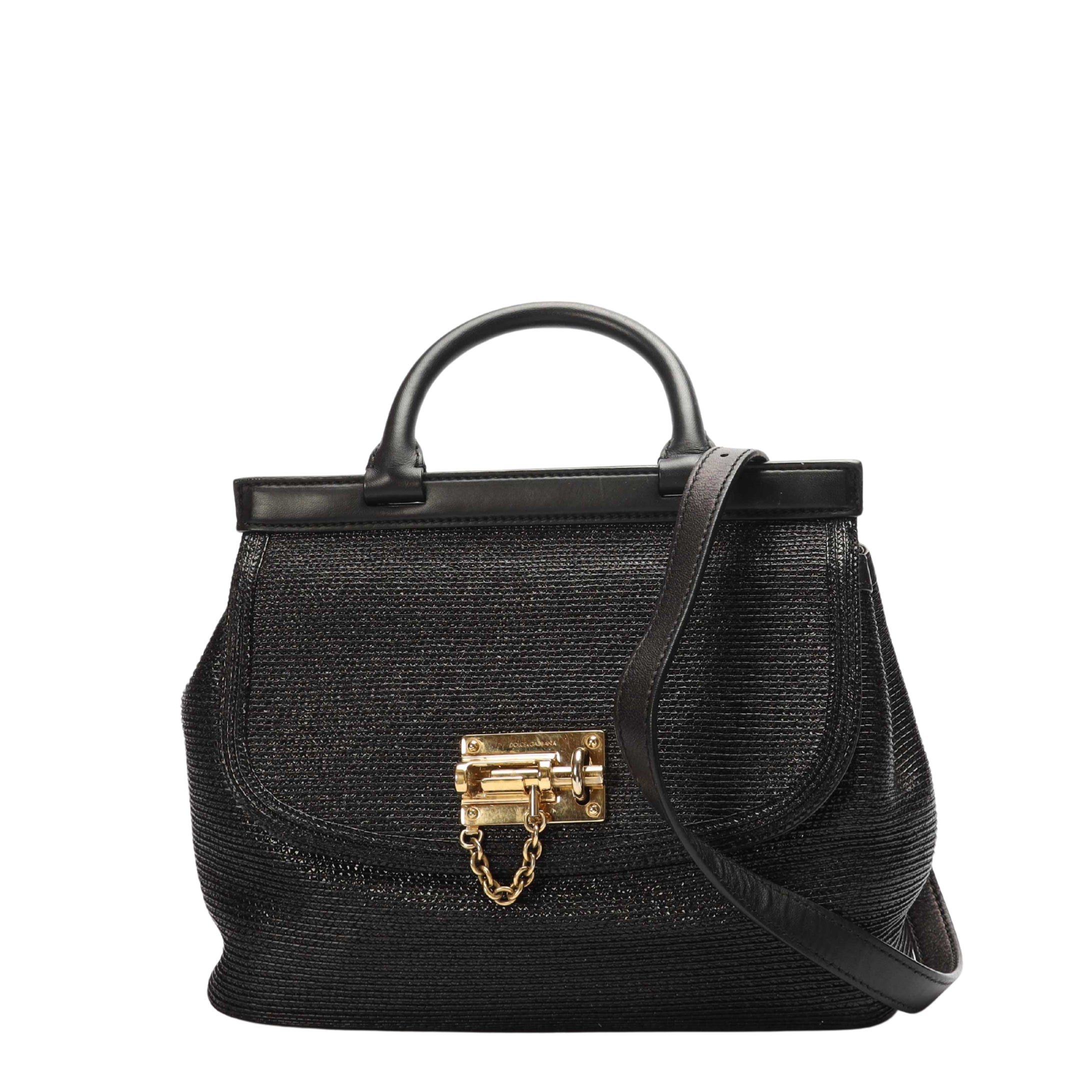 Dolce & Gabbana Black Miss Sicily Top Handle Bag