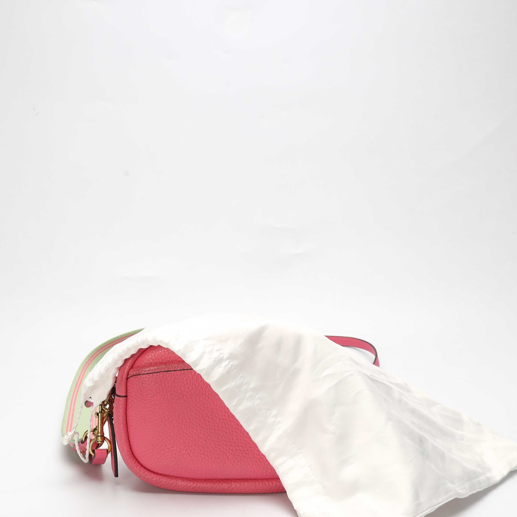 Coach Pink Pebble Leather Camera Crossbody Bag