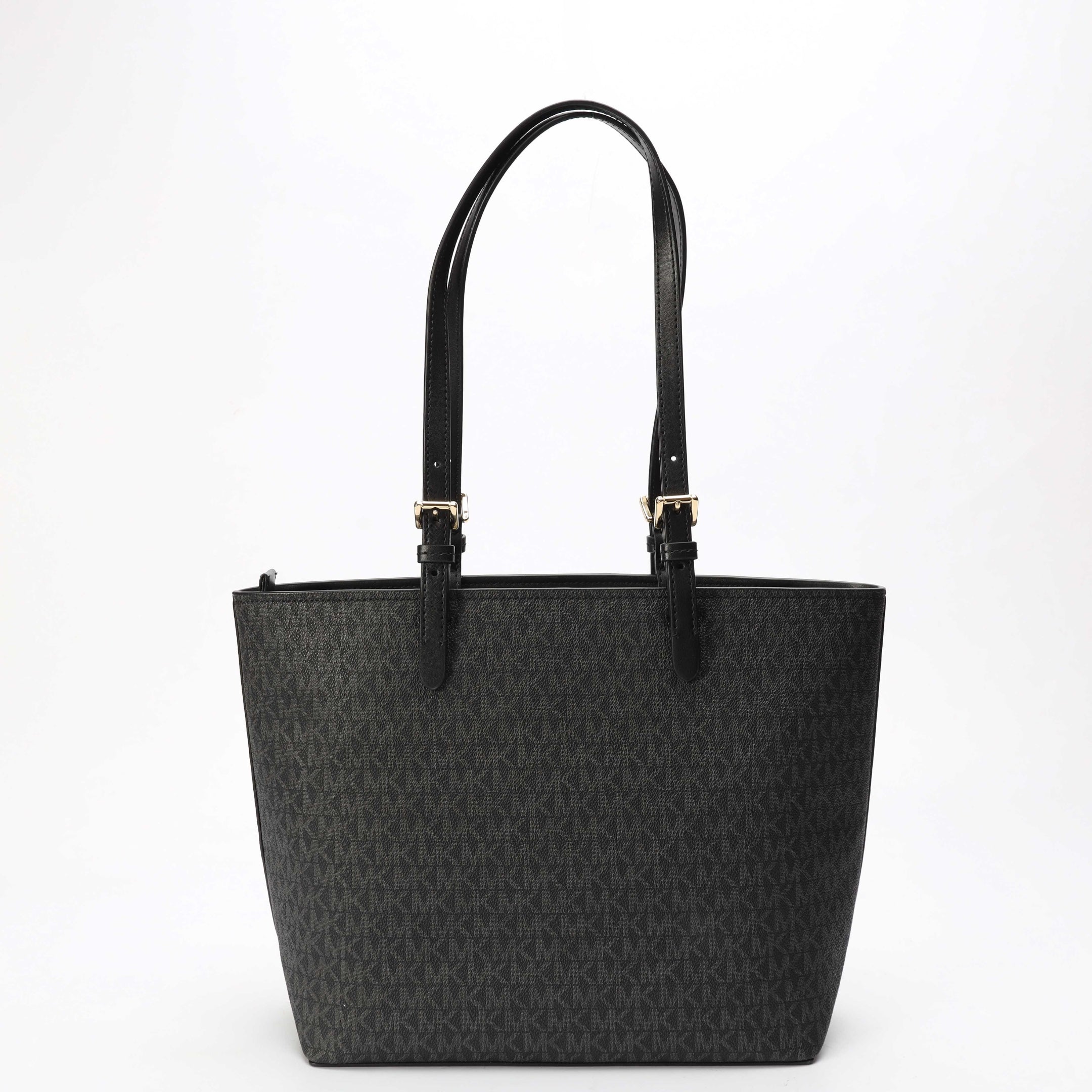 Michael Kors Black Jet Set Medium Logo Pocket Tote