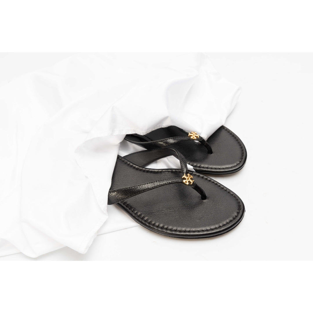 Tory Burch Black Classic Flip Flops