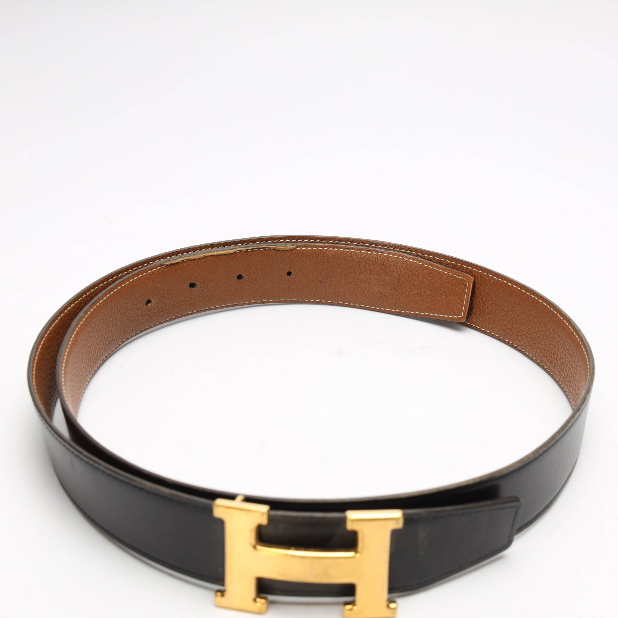 Hermes Constance Reversible Leather Buckle Belt
