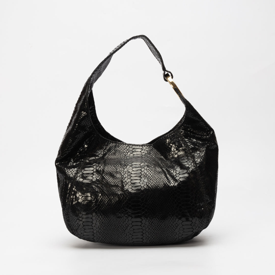 Michael Kors Fulton Python Embossed Hobo Bag