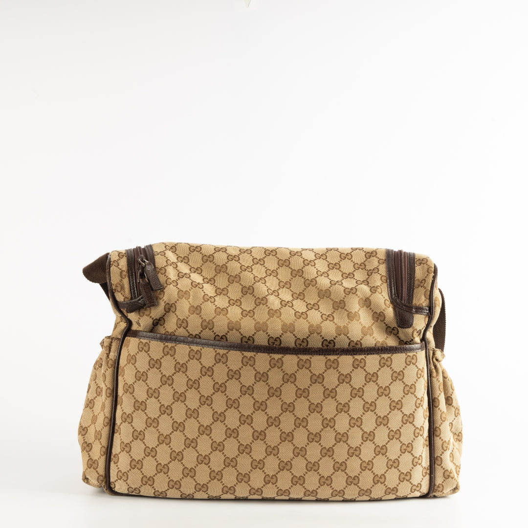 Gucci Beige/Ebony GG Canvas Large Diaper Bag