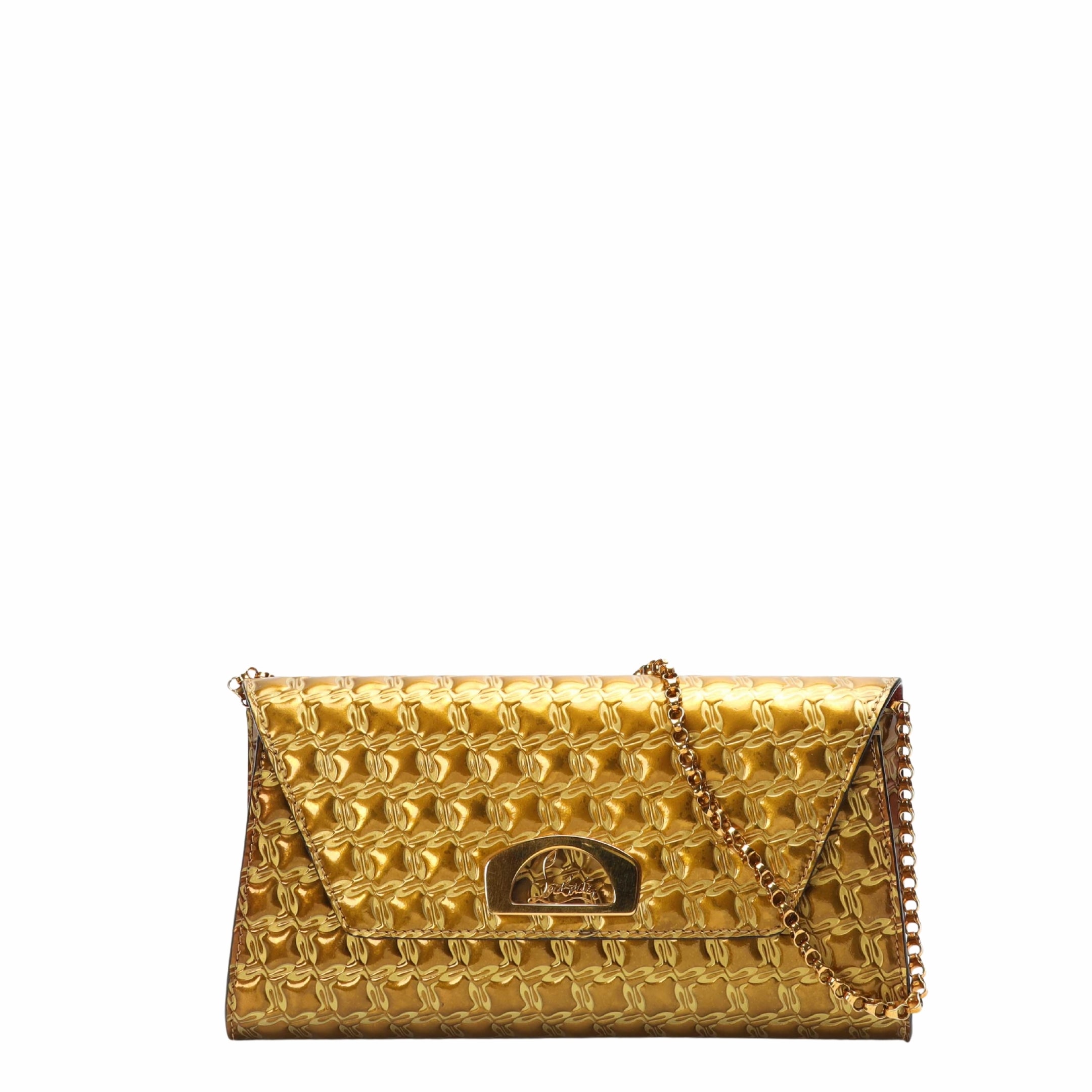 Christian Louboutin Metallic Gold Vero Dodat Chain Clutch
